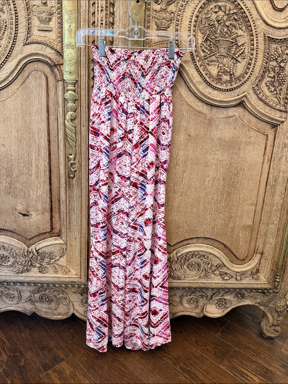 Show Me Your MuMu Red, White & Blue Abstract Diamond Print Palazzo Pants